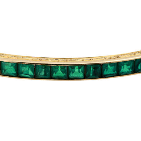 Armreif rundum ausgefasst mit Smaragdcarrés - Foto 3