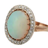 Ring mit ovalem Opal entouriert von Brillanten - Foto 5