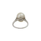 Ring mit Naturperle ca. 12 mm und 10 kleinen Diamanten - Foto 4