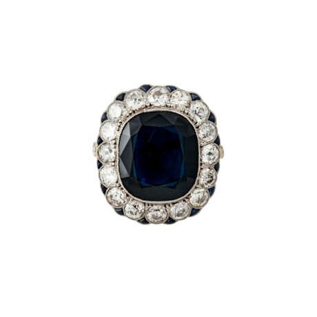 Ring mit dunkelblauem Saphir, ca. 7 ct, antik facettiert - фото 2