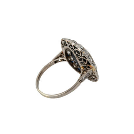 Ring mit dunkelblauem Saphir, ca. 7 ct, antik facettiert - photo 3