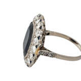 Ring mit dunkelblauem Saphir, ca. 7 ct, antik facettiert - photo 5