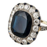 Ring mit dunkelblauem Saphir, ca. 7 ct, antik facettiert - photo 6