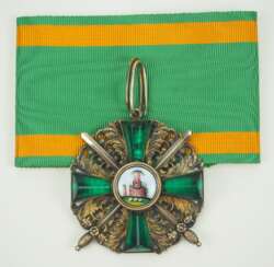 Baden: Ordre grand-ducal du lion de Zähringer, croix de commandant avec épées.