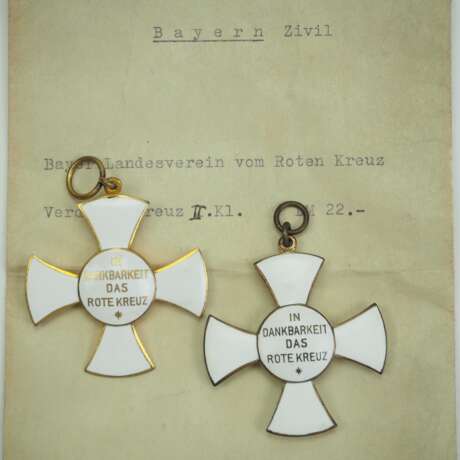 Bayern: Rotes Kreuz, Landesverein, Verdienstkreuz 2. Klasse - 2 Exemplare. - Foto 2