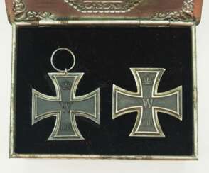 Preussen: Eisernes Kreuz, 1914, 1. und 2. Klasse im Präsentationsetui.