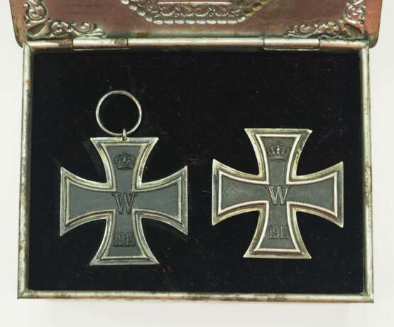 Preussen: Eisernes Kreuz, 1914, 1. und 2. Klasse im Präsentationsetui. - Foto 1