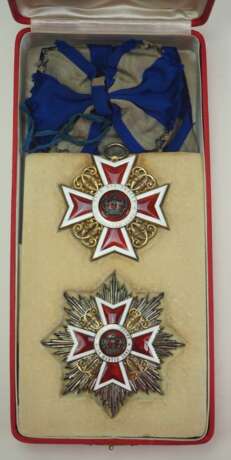 Rumänien: Orden der Krone von Rumänien, 1. Modell (1881-1932), Großkreuz Satz, im Etui. - Foto 1