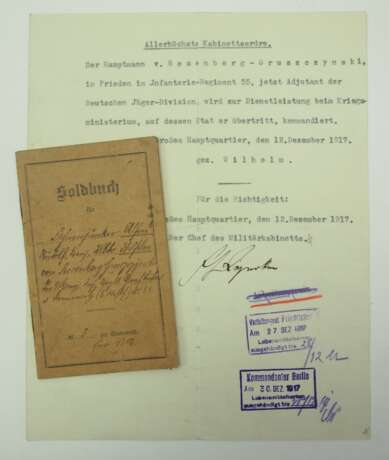 Preussen: Dokumente des Oberstleutnant a.D. Alfred Wilhelm von Rosenberg-Gruszczynski. - Foto 2