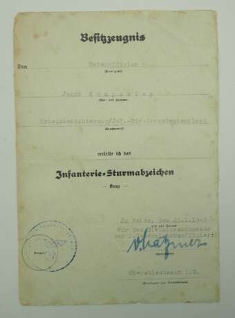 Urkundengruppe eines Feldwebel des Kriegsberichter-Zug/ Pz.-Grenadier-Division "Großdeutschland". - фото 4
