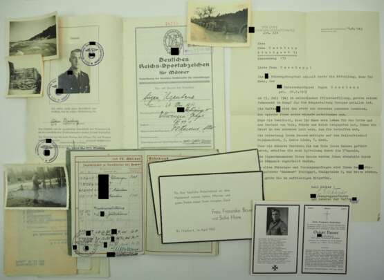 Dokumenten Nachlass eines SS-Unterscharführers der SS-Division "Nord" - gefallen in Nordfinnland. - Foto 1