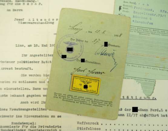 Dokumentennachlass eines voläufigen SS-Mitglieds aus Ranshofen, Österreich. - Foto 3