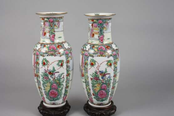 Paar Vasen Famille rose - Foto 4