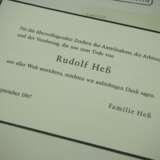 Rudolf Heß - Trauer-Dankeskarte. - photo 2