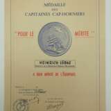 Heinrich Lübke - Medaillle des Capitaines Cap-Horniers Urkunde. - фото 1