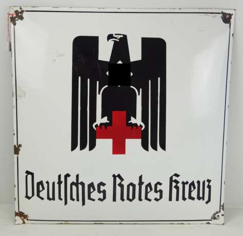 Deutsches Rotes Kreuz: Emailleschild. - Foto 1
