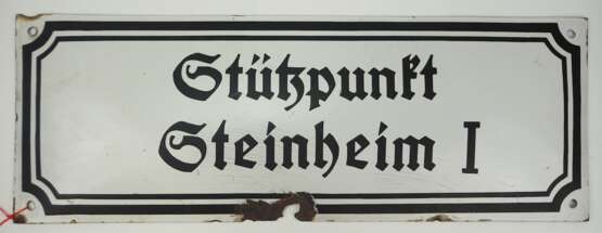 Emailleschild "Stützpunkt Steinheim I." - photo 1