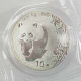 China: 10 Yuan - 1 Oz Silber, Panda 2001. - Foto 1