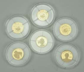 Liberia: Sammlung von 6 Goldmünzen.