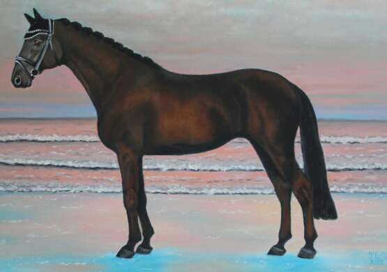 Painting “In the evening”, Canvas, Oil paint, Realist, Animalistic, 2020 - photo 2