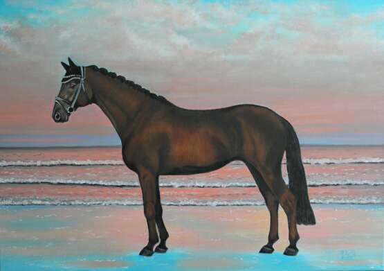 Painting “In the evening”, Canvas, Oil paint, Realist, Animalistic, 2020 - photo 3