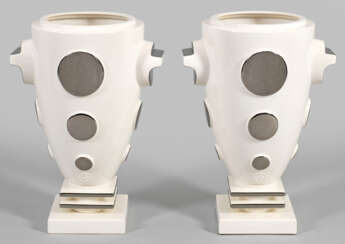 Paar große Vasen "Anse blanche" im Art Déco-Stil