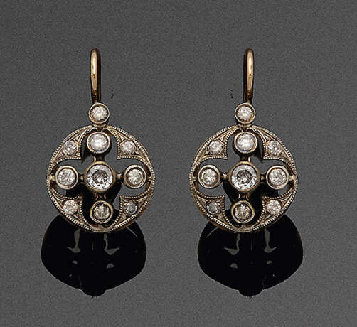 Paar russische Diamant-Ohrringe - фото 1