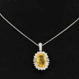 Prachtvoller natürlich gelber Saphiranhänger mit Diamanten - фото 1