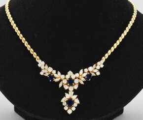 Elegantes Saphir-Diamantcollier