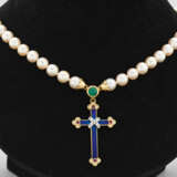 Perlenkette mit Kreuzanhänger aus der Kollektion Fabergé - фото 1