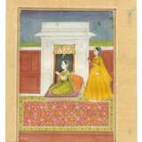 TWO ILLUSTRATIONS OF SEATED LADIES WITH ATTENDANTS - photo 1