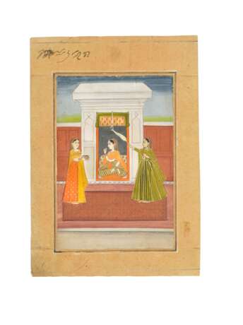 TWO ILLUSTRATIONS OF SEATED LADIES WITH ATTENDANTS - photo 3