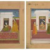TWO ILLUSTRATIONS OF SEATED LADIES WITH ATTENDANTS - photo 5
