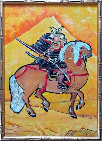 Самурай на коне Холст на подрамнике Масляные краски Батальный жанр 2019 г. - фото 1
