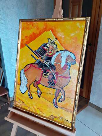 Самурай на коне Холст на подрамнике Масляные краски Батальный жанр 2019 г. - фото 5