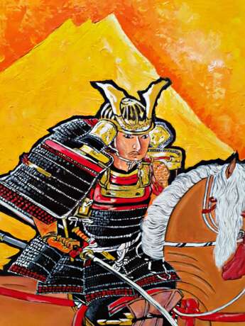 Самурай на коне Холст на подрамнике Масляные краски Батальный жанр 2019 г. - фото 9