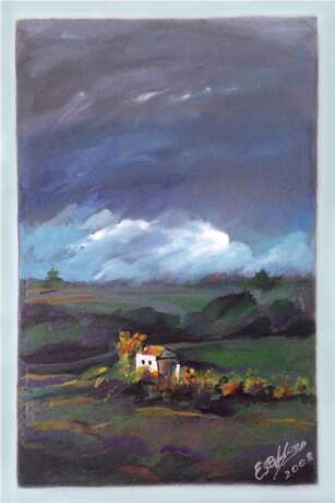 Peinture, Peinture design «Avant la tempête», Bois naturel, Peinture acrylique, Abstractionisme, Peinture de paysage, 2008 - photo 1