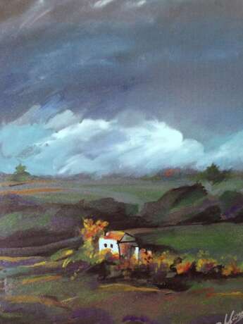 Peinture, Peinture design «Avant la tempête», Bois naturel, Peinture acrylique, Abstractionisme, Peinture de paysage, 2008 - photo 2