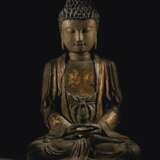A RARE DRY LACQUER FIGURE OF A SEATED BUDDHA - photo 1