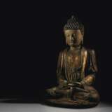 A RARE DRY LACQUER FIGURE OF A SEATED BUDDHA - Foto 3