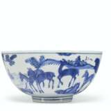 A BLUE AND WHITE BOWL - photo 1