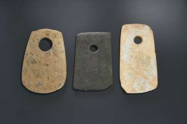 THREE HARDSTONE AXES