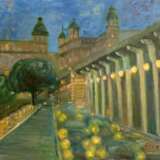 Gemälde „Lichter“, Leinwand, Ölfarbe, Neoimpressionismus, Landschaftsmalerei, 2014 - Foto 1