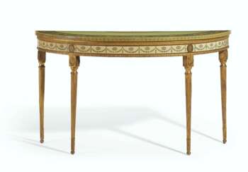 A GEORGE III CREAM, POLYCHROME-PAINTED AND PARCEL-GILT PIER ...