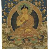 AN EMBROIDERED APPLIQUE THANGKA DEPICTING MAITREYA - фото 1