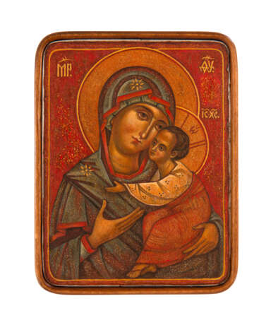 Icon “Virgin of Vladimir  ”, Mixed media, Religious genre, 2018 - photo 1