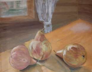 Still life. Pears on the table.