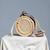 STELLA MCCARTNEY'S CREAM RAFFIA LOGO CIRCLE BAG - photo 1