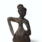 A LACQUERED WOOD FIGURE OF A FEMALE DANCER - photo 1