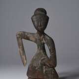 A LACQUERED WOOD FIGURE OF A FEMALE DANCER - photo 2